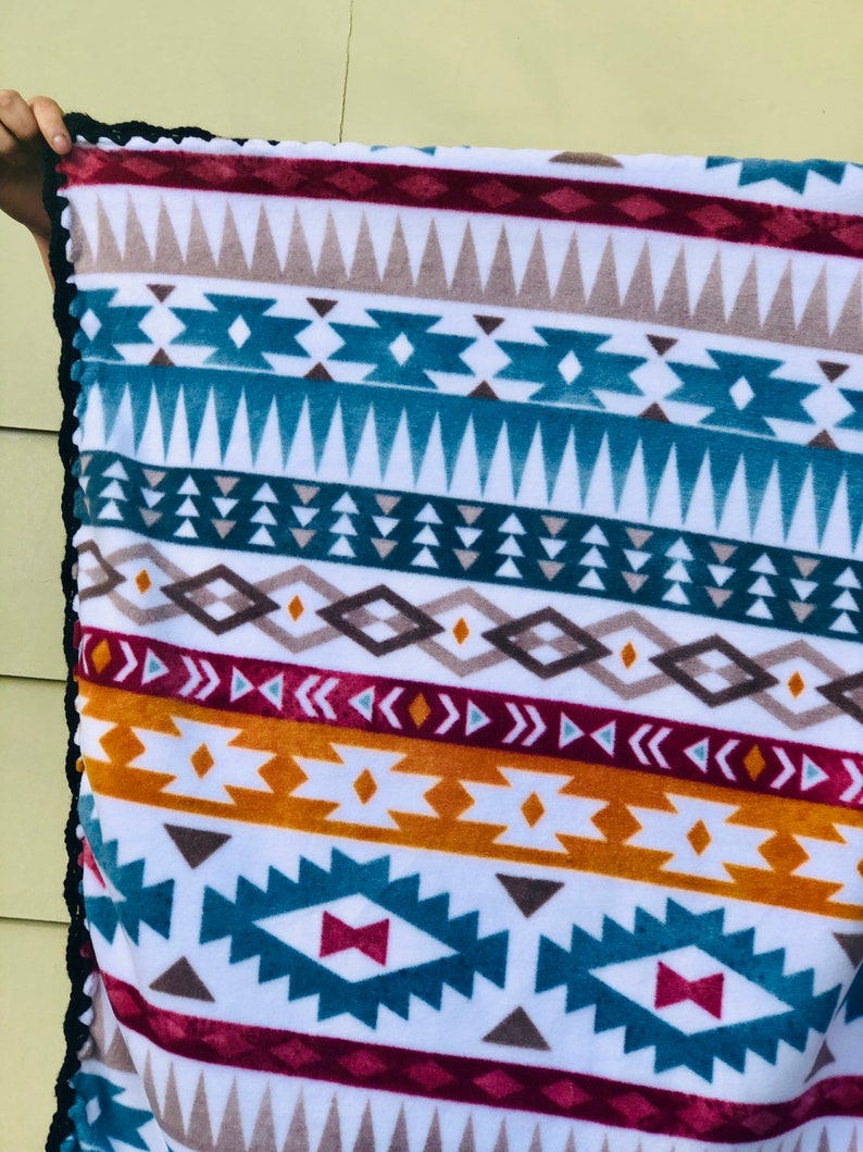 Tribal Fleece Blanket Baby Blanket Baby Shower Gifts Native American Tribal Design Fleece Baby Blanket Crochet