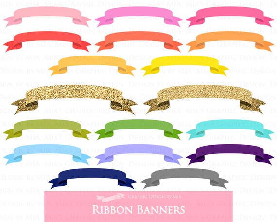 Ribbon Banners Colorful Ribbon Banner Gold Glitter Banner