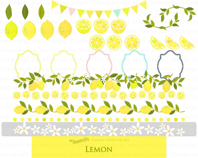 Lemon PNG Instant Download CA205 Lemon Lemon Digital Lemon Clip Art