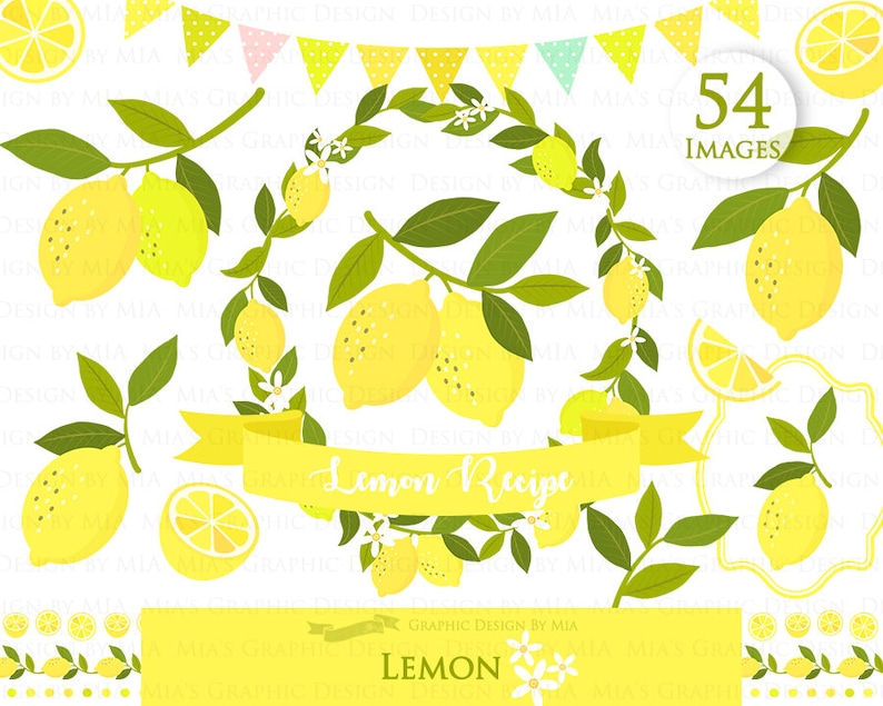 Lemon PNG Instant Download CA205 Lemon Lemon Digital Lemon Clip Art