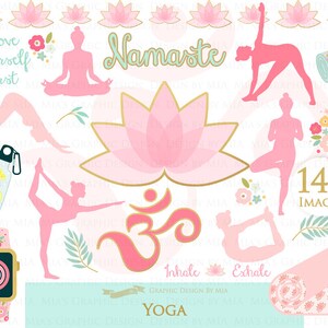 Yoga, Yoga Poses, Yoga Graphics, Om, Fitness, Exercise, Yoga Lotus, Namaste Clip Art - Instant Download - CA121