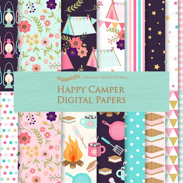 Camper Pattern Print Backpack