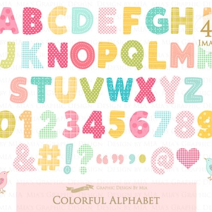 Alphabet & Numbers, Colorful Alphabet, Colorful Capital Letters, Alphabet Graphics, Digital Clip Art - Instant  Download - CA212