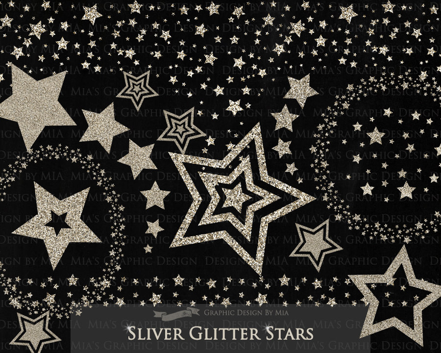 Silver Stars, Silver Glitter, Star Digital, Stars Clip Art