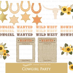 Cowgirl Clip Art Cowgirl Digital Cowgirl Party Cowgirl - Etsy