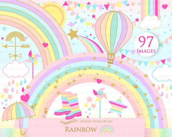 Rainbows Pastel Cute Rainbow Rain Clouds Colorful Rainbow