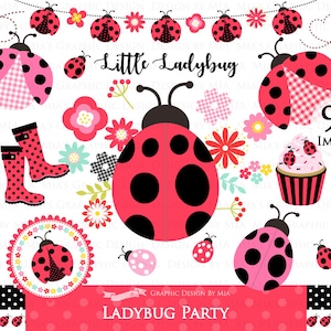 Ladybug, Ladybug Graphic, Ladybug Images, Ladybug Party, Ladybug Digital Clip Art - Instant Download - CA209