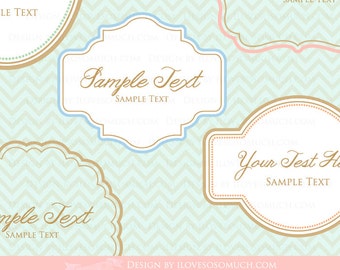 Frames and Labels Clip Art / Borders  Clip Art - Instant Instant  Download - CA066