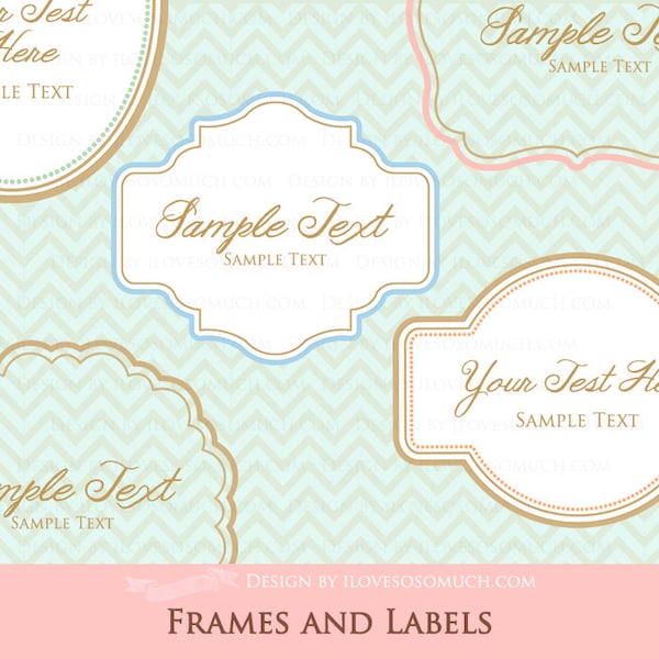 Frames and Labels Clip Art / Borders  Clip Art - Instant Instant  Download - CA066