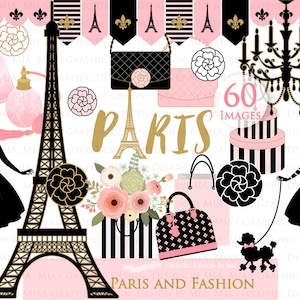 Paris Clip Art / Paris Theme Clip Art / Eiffel Tower Clip Art / Fashion Clip Art CA064 image 1