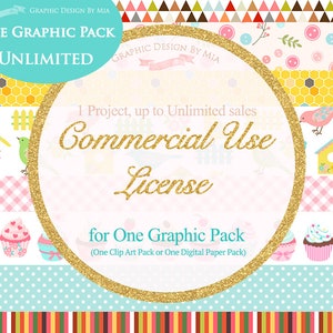 Unlimited Graphic Pack License - 1 Project, Unlimited sales, Mass production, Ribbon, Fabric Direct Print : This license is required!!!