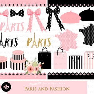 Paris, Fashion Digital Paper, Eiffel Tower, Monogram Bag, Quilted Handbag, Fashion Clip Art Digital Paper Set Instant Download image 5