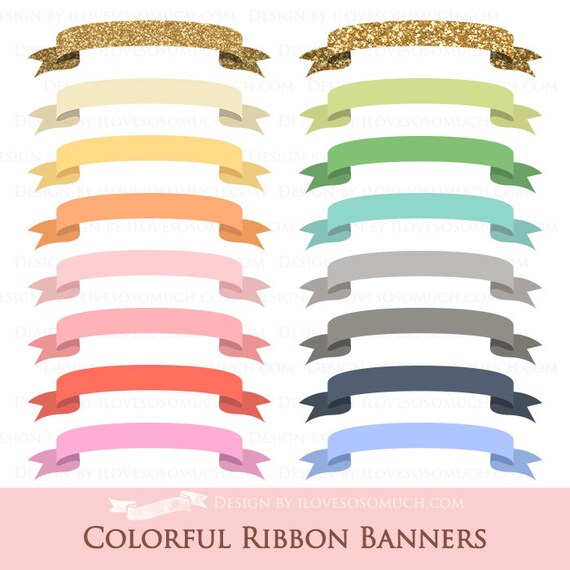 Ribbon Banners Clip Art Instant Download CA039 | Etsy