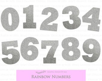 Silver Numbers, Silver Glitter Numbers, Numbers Clip Art - Instant  Download - LE039