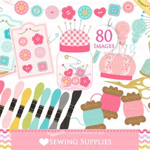 Sewing, Love Sewing Supplies, Sewing Notions, Sewing Clip Art - Instant Download - CA059
