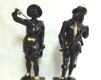 Pr of Antique Metal Spelter Statues of Don Juan & Don Caesar