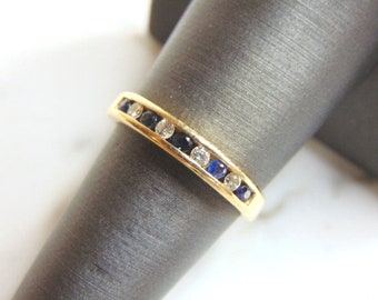 Lucky Horse Shoe Mini Size Child Ring Adult Pinky Ring Created CZ Crystal Green 14k Yellow Gold