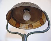 Antique Arts Crafts Tiffany Studios Stained Slag Glass Standing Lamp
