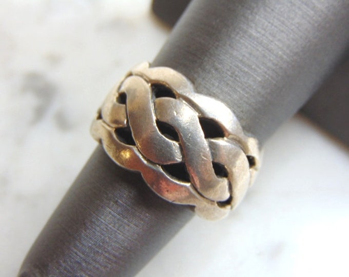 Womens Vintage Estate Sterling Silver Modernist Ring 7.8g E4795