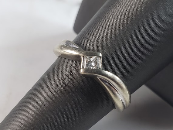 Womens Vintage Estate 14k White Gold Diamond Ring… - image 1