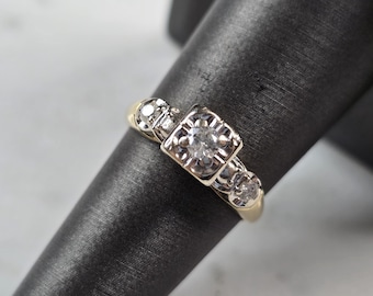 Womens Vintage Estate 14k Yellow Gold Diamond Ring 3.0g  #E3453