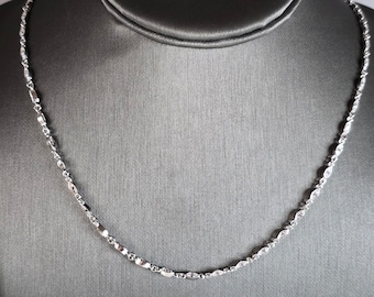 Womens Vintage Estate Sterling Silver Modernist CZ Necklace 11.7g E7709