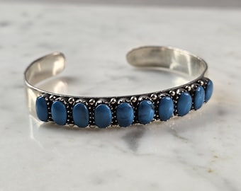 Womens Vintage Sterling Silver Southwestern Turquoise Cuff Bracelet 20.8g E533