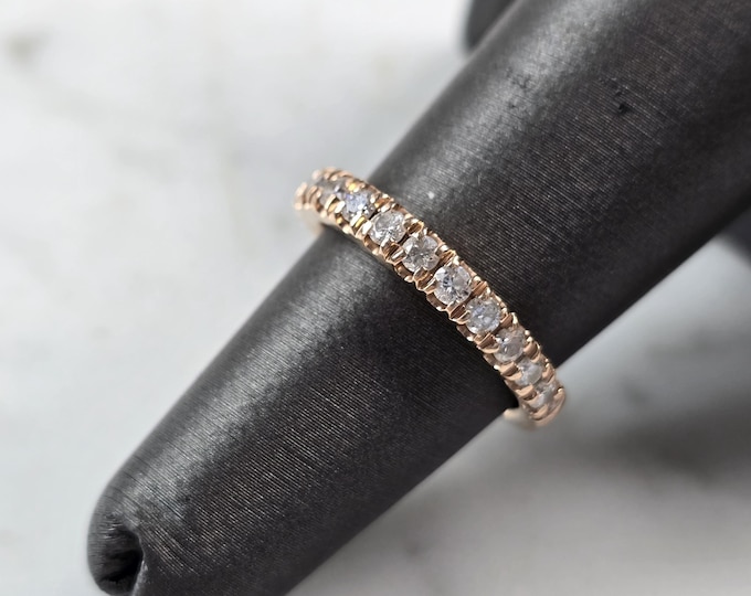 Womens Vintage Estate 14k Rose Gold Diamond Ring 3.0g E3951