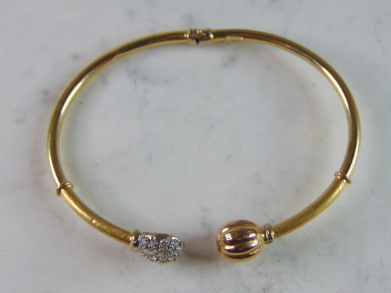 Womens Vintage Estate 18K Yellow Gold Cuff Bracel… - image 4