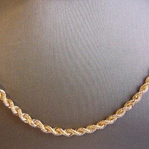 Heavy Vintage Estate 14K Yellow Gold  Rope Necklace 27.1g E3370