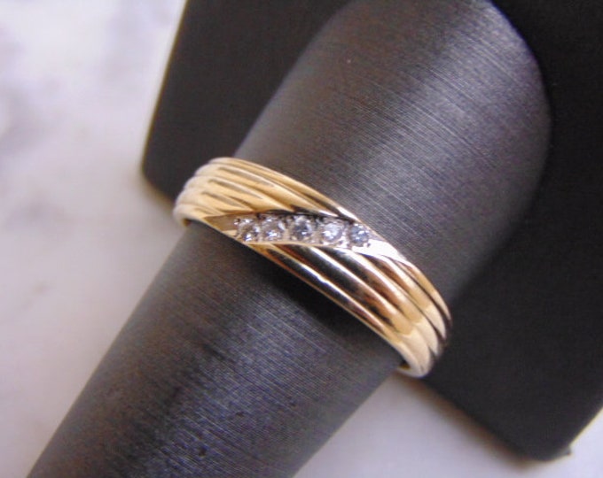 Mens Vintage Estate 14k Yellow Gold Diamond Ring 5.4g  #E1039