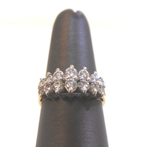 Womens Vintage Estate 14k Yellow Gold Diamond Cluster Ring 3.4g #E3811