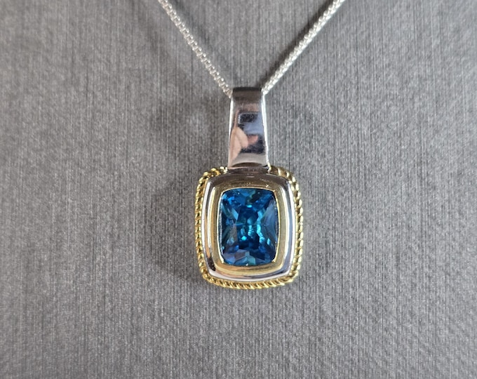 Womens Vintage Estate Sterling Silver Modernist Pendant Necklace 5.3g E7170