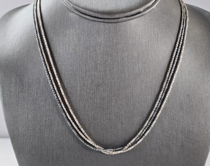 Womens Vintage Estate Sterling Silver Silpada Layered Necklace 9.8g E3253