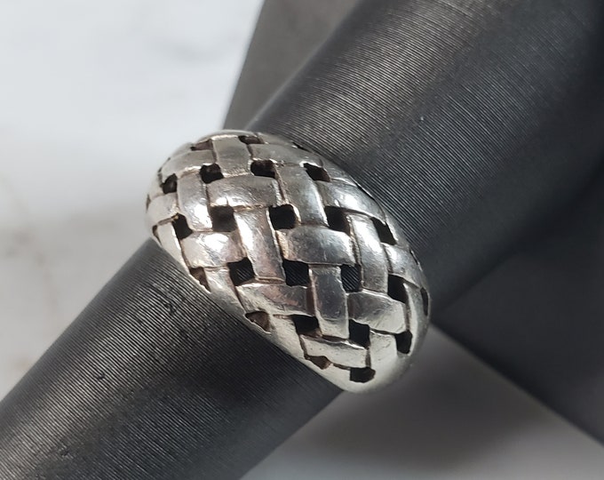 Womens Vintage Estate Sterling Silver Modernist Ring 5.5g E1101