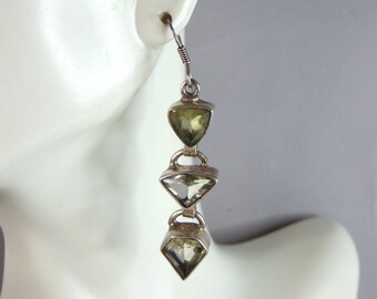 Womens Vintage Estate Sterling Silver Modernist Earrings 11.4g E6063