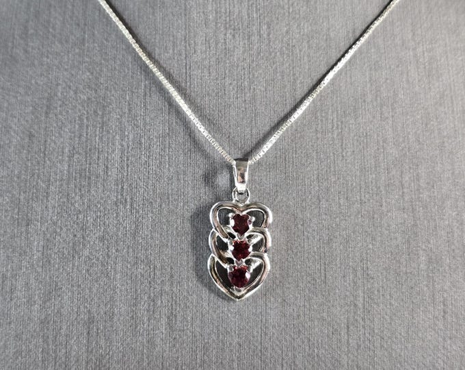 Womens Estate Sterling Silver Modernist Heart Pendant W/ Necklace 5.0g E6618
