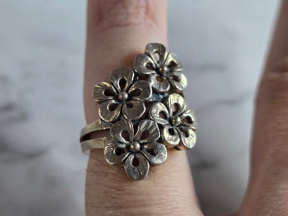 Bague Argent Fleur - Taille 58, Argent Sterling 925, Occasion Bon état, Design Simple Et élégant