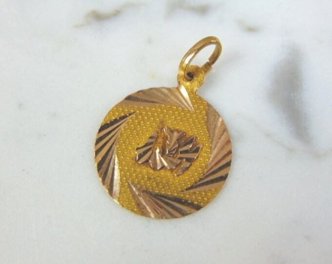 Womens Vintage Estate 17k Gold Hindu Pendant 1.5g E3105