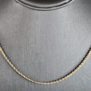 Womens Vintage Estate 14K Yellow Gold Rope Chain Necklace 7.0g E6959
