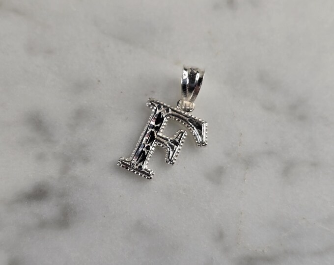Womens Sterling Silver Initial Letter " F " Pendant 0.3g E4871