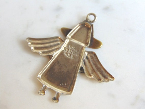 Womens Vintage Estate Sterling Silver Angel Penda… - image 2