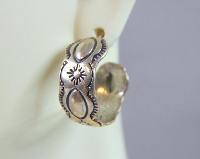 Womens Vintage Estate Sterling Silver Southwestern Earrings 7.3g E5089
