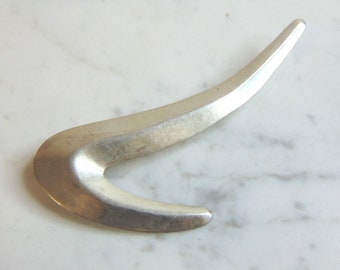 Womens Vintage Estate Sterling Silver Modernist Fashion Brooch 11.5g E1512