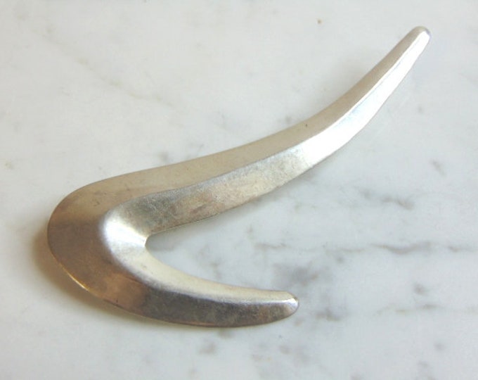 Womens Vintage Estate Sterling Silver Modernist Fashion Brooch 11.5g E1512