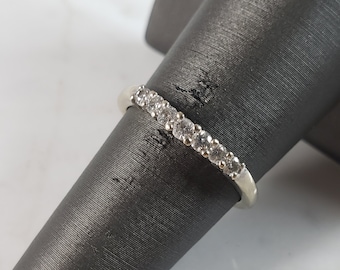 Womens Vintage Estate 14K White Gold Diamond Ring, 2.0g E6267