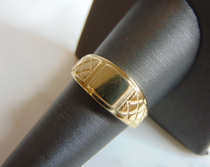 Mens Vintage Estate 14k Yellow Gold Ring 4.3g #E901