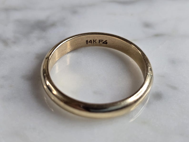 Mens Vintage Estate 14K Yellow Gold Goldman Band Wedding Ring 4.1g ...