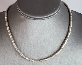 Womens Vintage Estate Sterling Silver Modernist Necklace 21.0g E3558