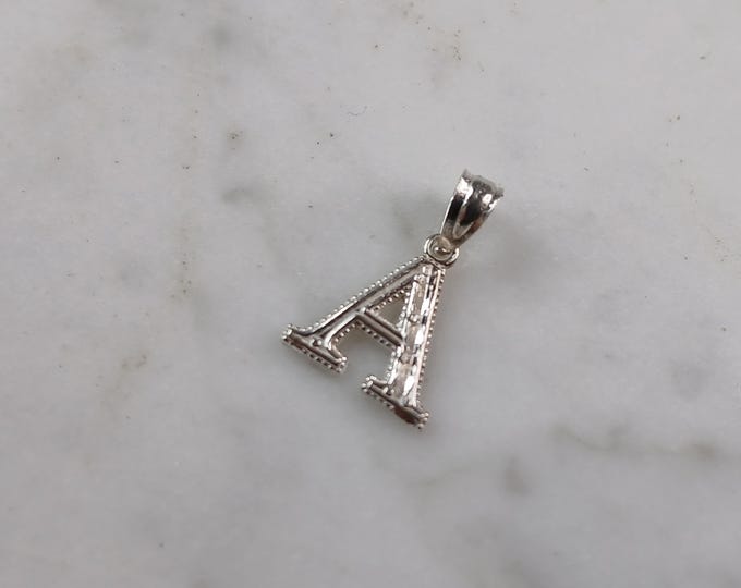 Womens Sterling Silver Initial Letter " A " Pendant 0.3g E6068